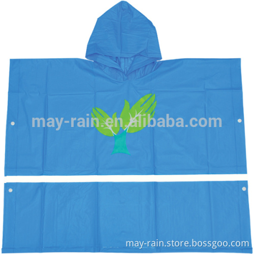 bule poncho with printing